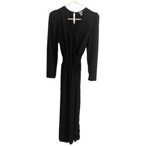 Black A New Day Jumpsuit, V Neck, Long Sleeve, Wide Leg